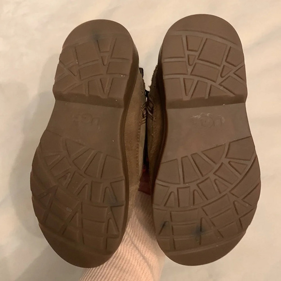 UGG brown leather high boots red laces Robley Waterproof Boot size 12 walnut - Picture 4 of 7